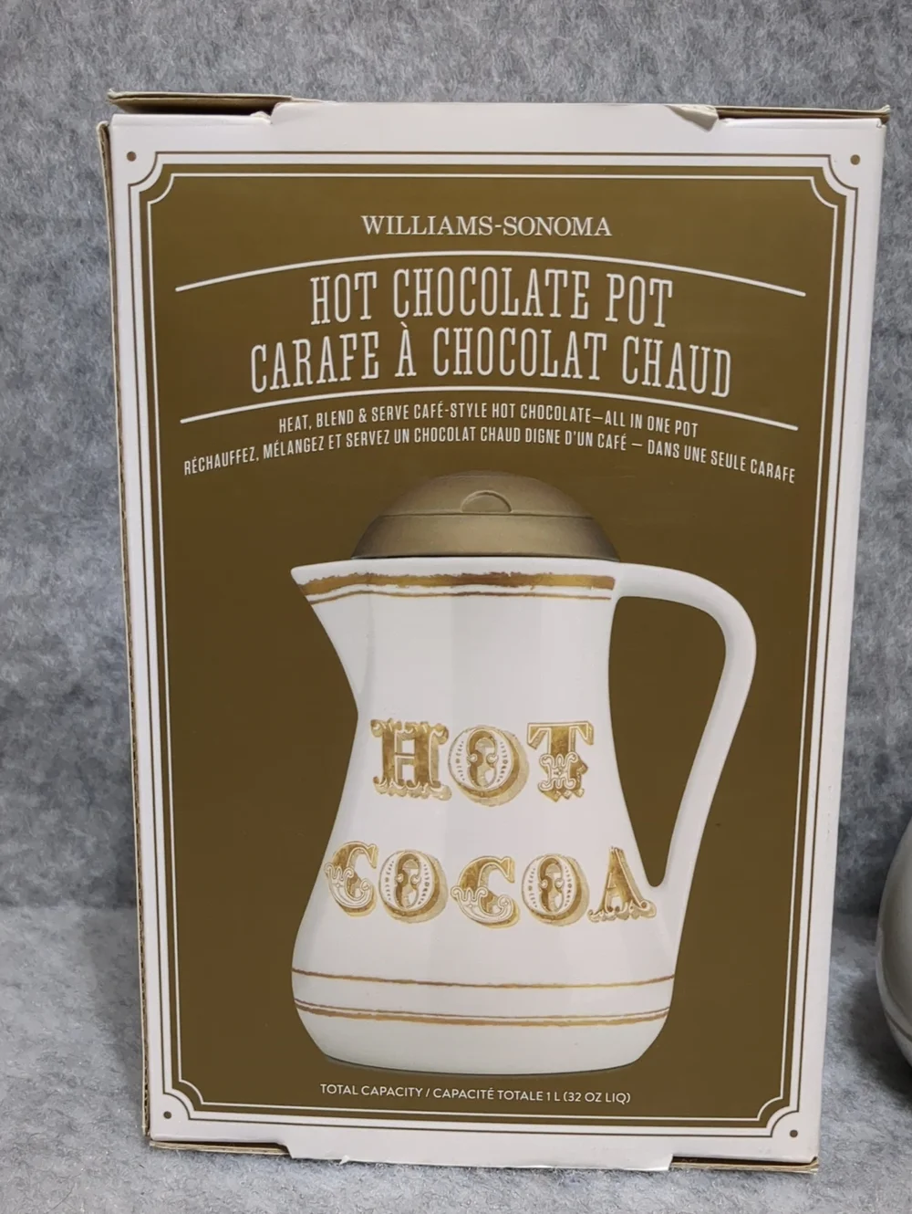 Williams Sonoma Hot Chocolate ceramic Pot NWT
